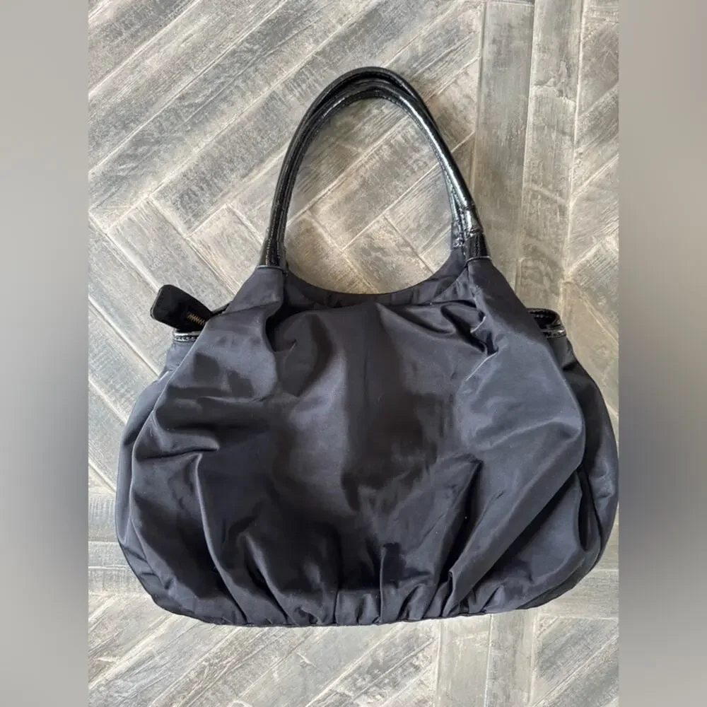 Kate Spade Black Puffy Shoulder Bag with Double Handles